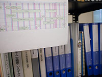 M2事務所作業中のスケジュール表の写真